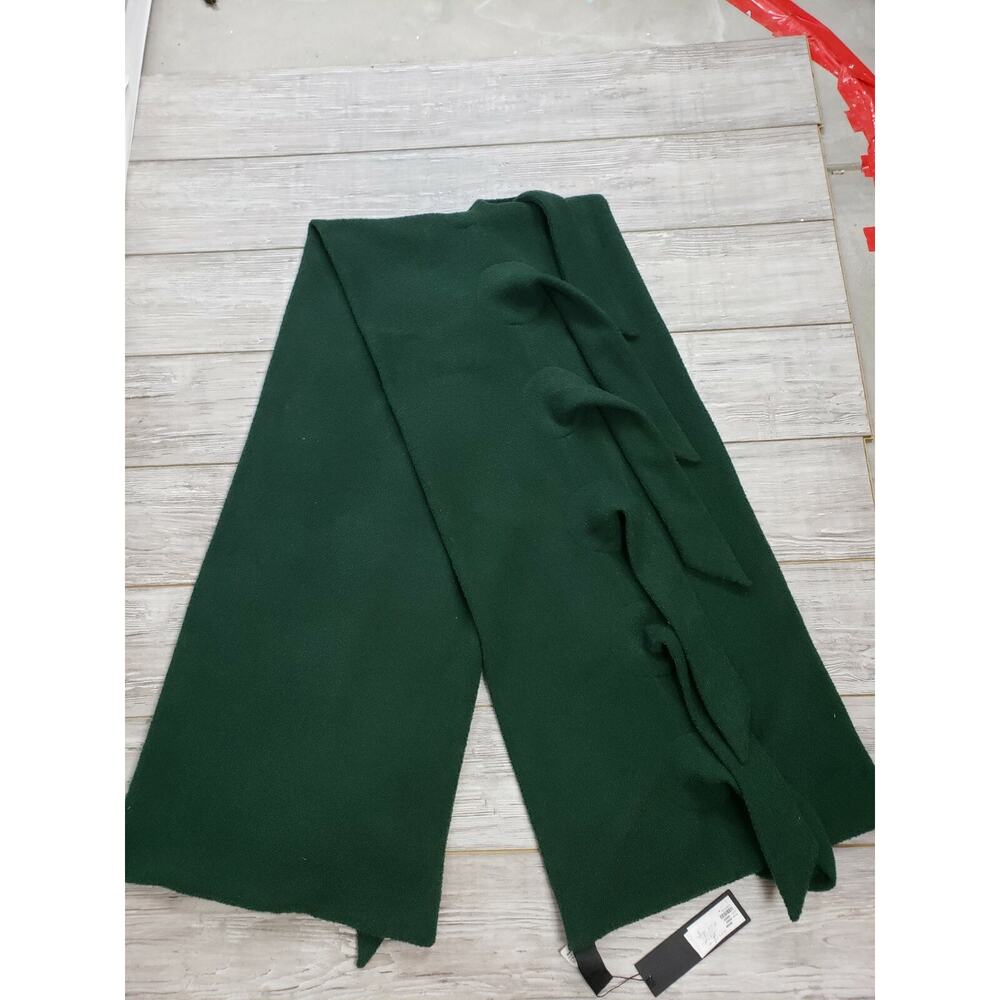 Kedem Sasson Size O/S One of a Kind Green Designer Scarf Fleece Oversize